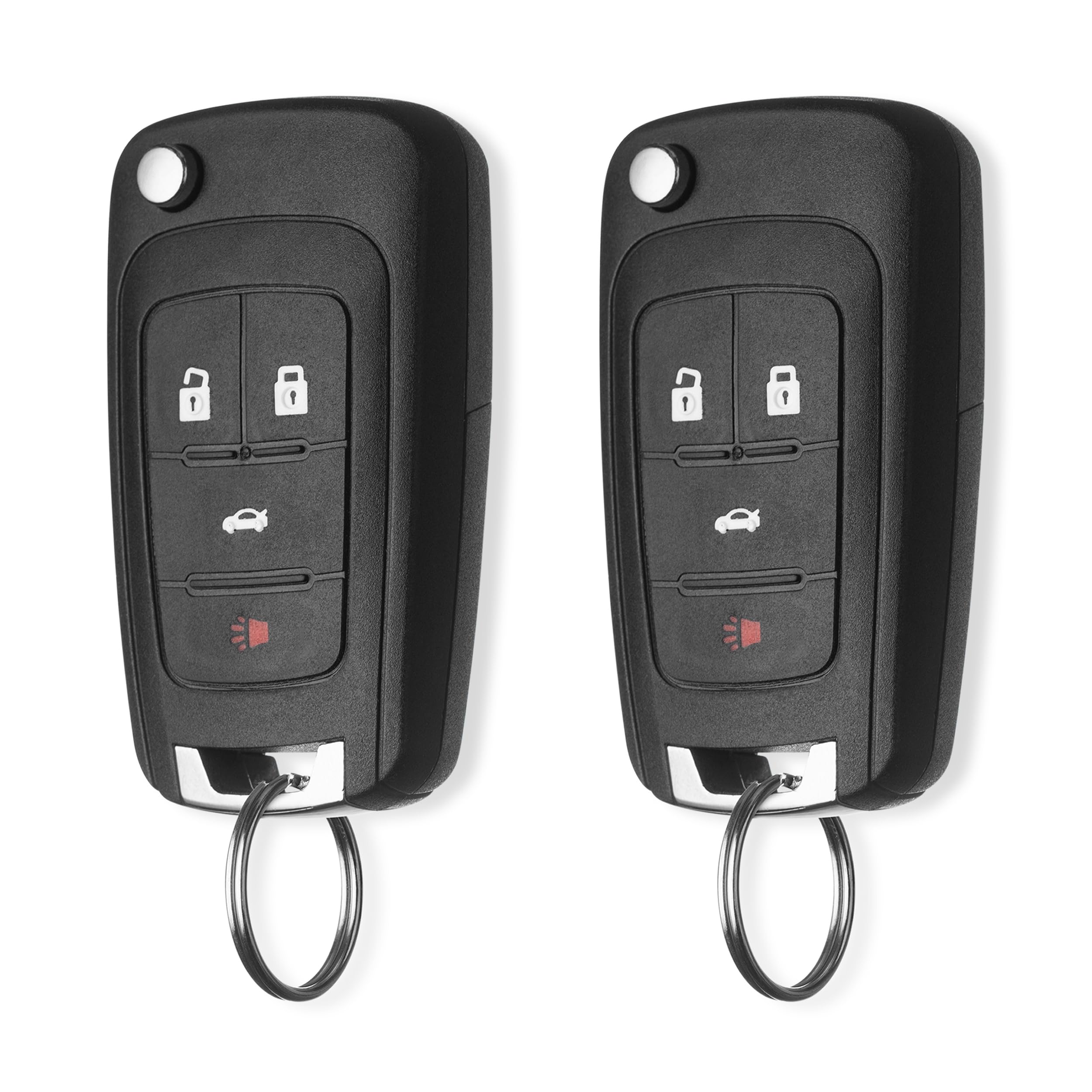 FOBTEK Flip Key Fob Keyless Entry Remote for Chevy Camaro Equinox Impala Buick Replacement for OHT01060512, 13504200 (for ID46, 4-Button)